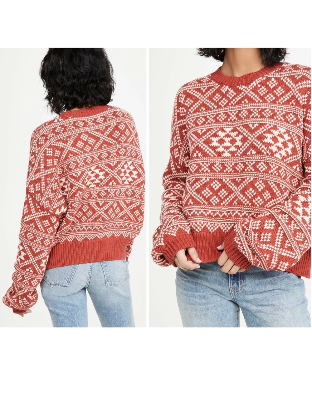The Great Fair Isle Pullover Sweater in Dried Currant XS - Picture 8 of 8